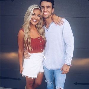 Burnt Orange Button Tank Top